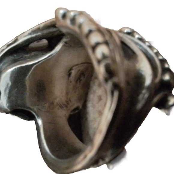 Mexican Tear Drop Turquose Silver Sadle Ring Size 7 Vintage Tr1 - Picture 2 of 5